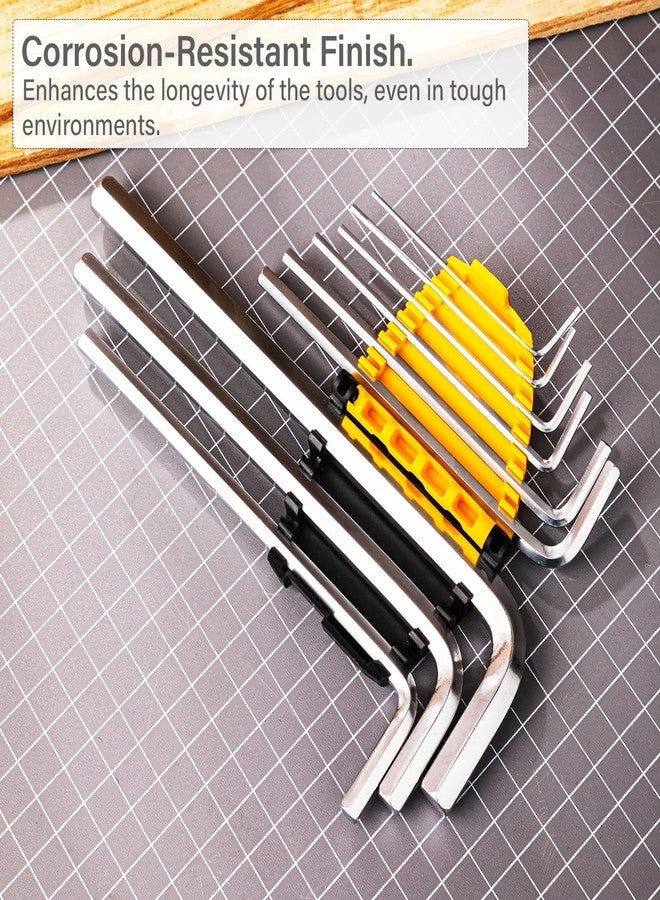 ديلي مجموعة مفاتيح سداسية طويلة ذات طرف مسطح من ديلي DL3590، مقاس 1.5-10 مم، مصنوعة من الكروم والفاناديوم، سطح مطلي بالكروم، مقاومة للتآكل، طول مقبض عادي، استخدامات متعددة (9 قطع، 1.5، 2، 2.5، 3، 4، 5، 6، 8، 10 مم، فضي). - Image 4